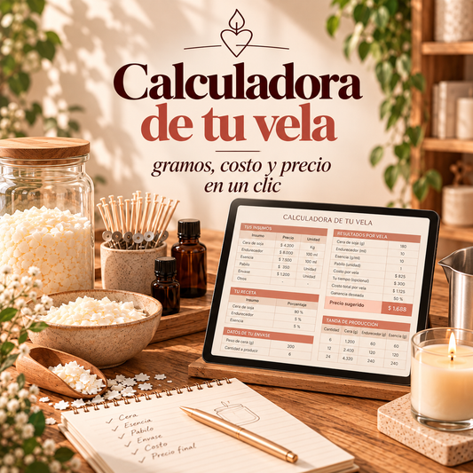 Calculadora de tu vela: Gramos, costo y precios en un clic.